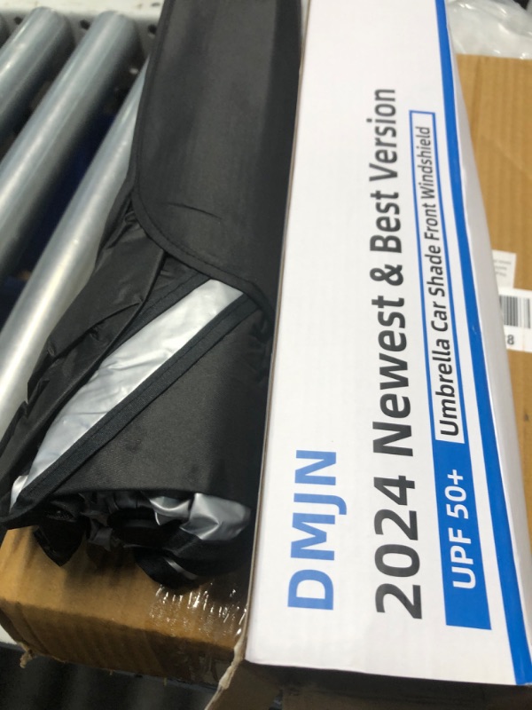 Photo 2 of [2024 Upgrade] DMJN Umbrella Car Windshield Sun Shade, [Newest Nano-Ice-Crystal Coatings] Umbrella Sunshade for Car - Protect Interior from UV & Keep Car Cooler (Universal Size)
