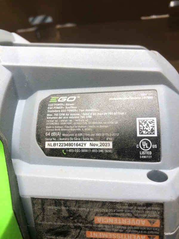 Photo 3 of **BATTERY DOESN'T WORK**
EGO POWER+ 56-volt 765-CFM 200-MPH Battery Handheld Leaf Blower 5 Ah (Battery and Charger Included)