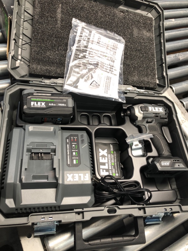 Photo 3 of **USED FOR PARTS ONLY NON-REFUNDABLE**FLEX STACKED LITHIUM 24-volt 1/4-in Brushless Cordless Impact Driver (1-Battery Included, Charger Included)