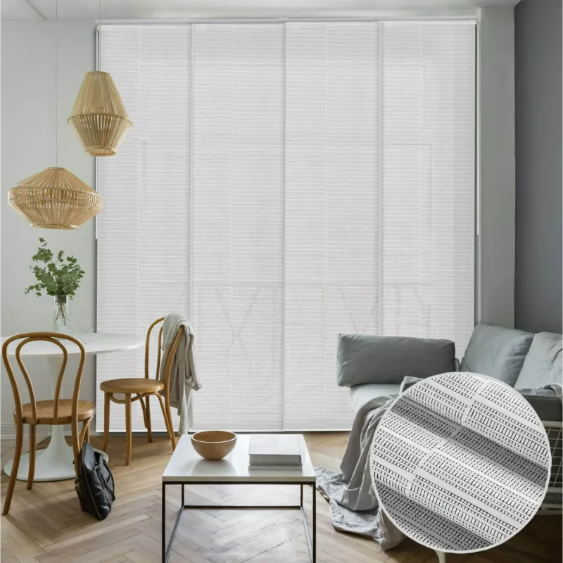 Photo 1 of ***STOCK PHOTO REFERENCE ONLY***
Adjustable Sliding Panel Track Blind 45.8"- 86" W x 96" H, Vertical Blinds, Semi-sheer, Zipper