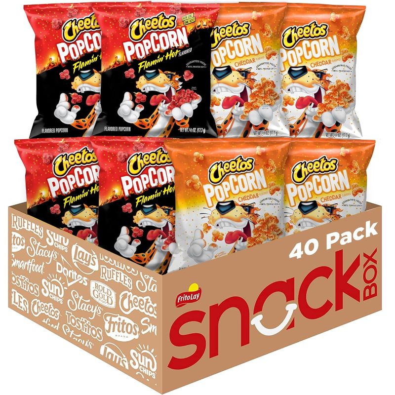 Photo 1 of ***(EXP:6/18/2024 )NONREFUNDABLE***Cheetos Popcorn, Cheddar & Flamin' Hot Variety Pack, 0.625 Ounce (Pack of 40)
