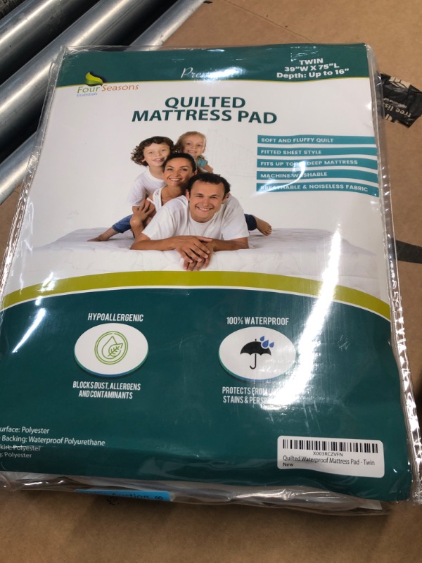 Photo 2 of ***FACTORY SEALED***Twin Size Quilted Mattress Pad - Fitted Waterproof Mattress Protector, Pillow Top Mattress Topper, Premium Quality Hypoallergenic Mattress Cover Twin Quilted Mattress Pad