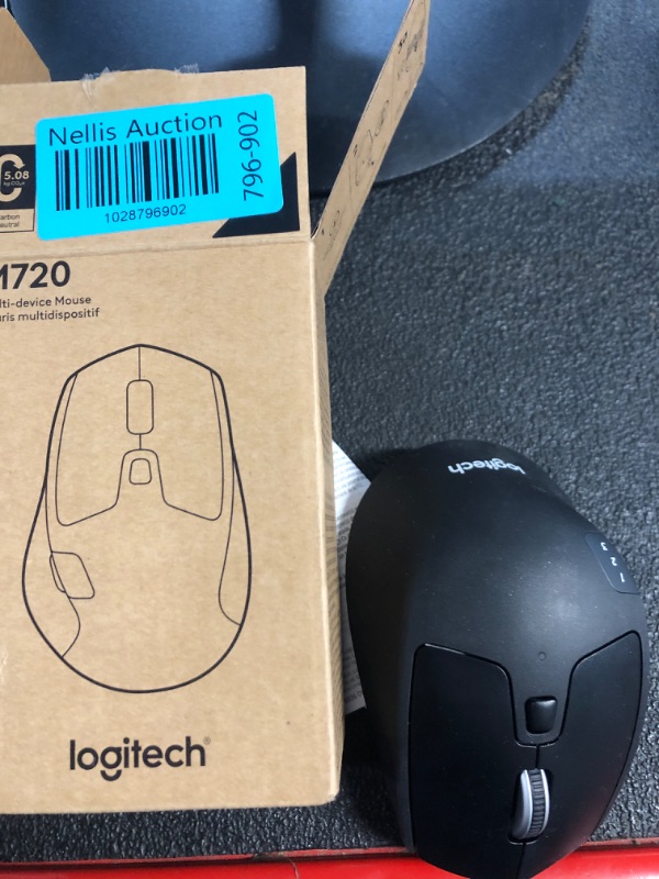 Photo 2 of ***MISSING DONGLE***Logitech M720 Triathlon Multi-Device Wireless Mouse, Bluetooth, USB Unifying Receiver, 1000 DPI, 8 Buttons, 2-Year Battery, Compatible with Laptop, PC, Mac, iPadOS - Black
