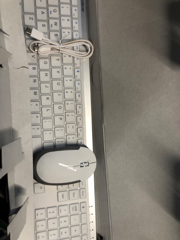 Photo 3 of ***MISSING DONGLE***iClever GK08 Wireless Keyboard and Mouse - Rechargeable Wireless Keyboard Ergonomic Full Size Design with Number Pad