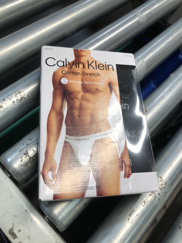 Photo 4 of ***FACTORY SEALED***Calvin Klein Cotton Stretch 3-Pack Jock Strap Black NB2623 Large