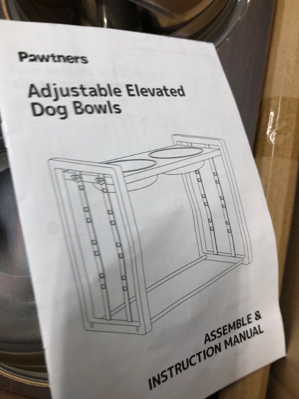 Photo 4 of Elevated Dog Bowls 5 Height Adjustable Raised Dog Bowl with Stainless Steel Dog Food Bowls, No Spill Dog Water Bowl Slow Feeder for Large Medium Dogs Pets Adjust to 3.15", 5.51", 7.87",10.24",12.6"