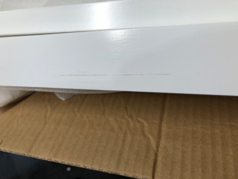 Photo 5 of ***DAMAGED - CRACKED - SEE PICTURES - UNABLE TO VERIFY FUNCTIONALITY***
Aden 4-in-1 Convertible Mini Crib In White, Greenguard Gold Certified, Non-Toxic Finish, New Zealand Pinewood, With 3 Mattress Height Settings