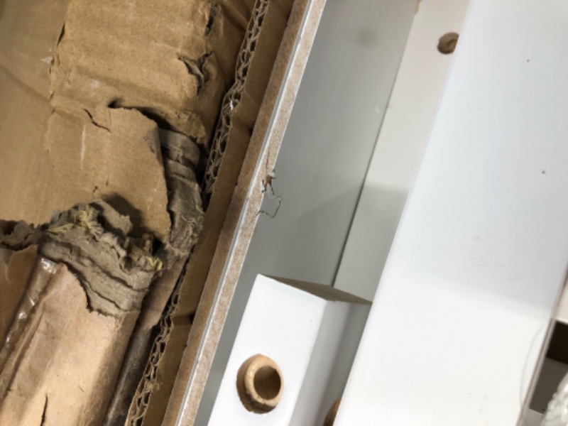 Photo 1 of ***DAMAGED - CRACKED - SEE PICTURES - UNABLE TO VERIFY FUNCTIONALITY***
Aden 4-in-1 Convertible Mini Crib In White, Greenguard Gold Certified, Non-Toxic Finish, New Zealand Pinewood, With 3 Mattress Height Settings