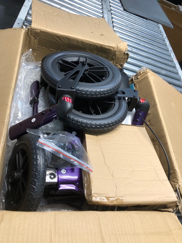 Photo 5 of ***USED - LIKELY MISSING PARTS - UNABLE TO VERIFY FUNCTIONALITY***
ELENKER All-Terrain Rollator Walker with Non-Pneumatic Tire 12” Front Rubber Wheels, Compact Folding Design for Seniors, Purple