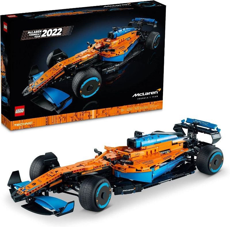 Photo 1 of **box is damaged**LEGO 42141 Technic McLaren Formula 1 2022 Replica Race Car Model Building Kit, F1 Motor Sport Set Birthday Gift Idea for Adults, Men, Women, Him, Her, Husband, Collectible Home Decor
