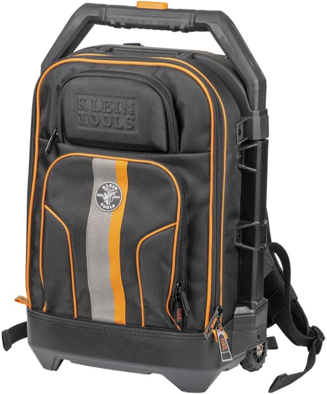 Photo 1 of (READ FULL POST) Klein Tools 55604 Rolling Tool Backpack, Tool Bag with 28 Pockets, Heavy Duty Retractable Handle, Large Tool Storage Interior, 3-Inch Wheels
