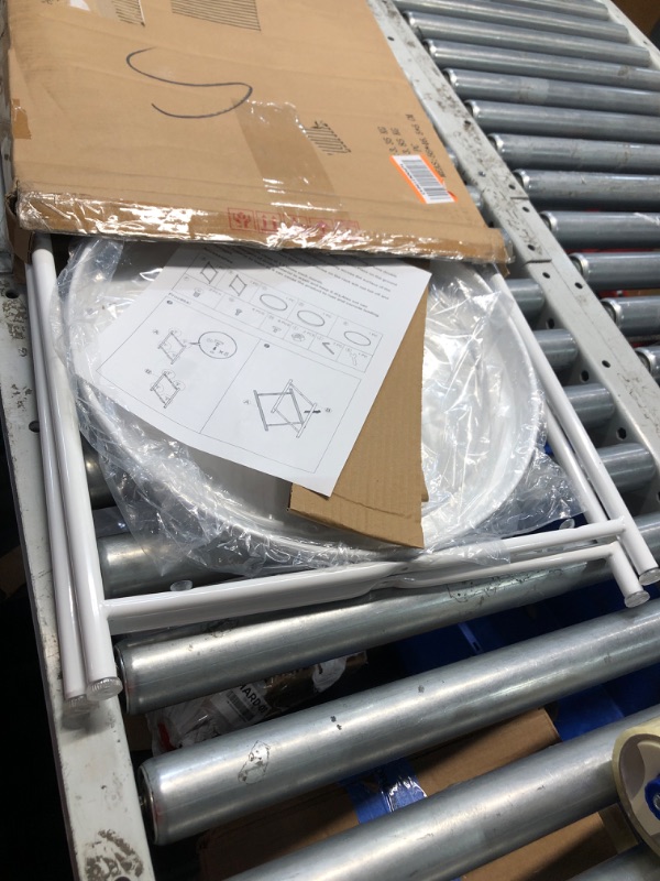 Photo 1 of EKNITEY 2 Tier End Table - Metal Side Table Waterproof Small Sofa Coffee side tables bedroom Indoor Outdoor with Removable Tray for Living Room Bedroom Balcony and Office (White) 2 tier White