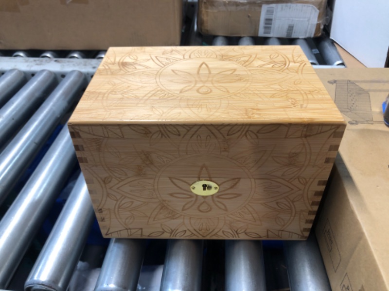 Photo 2 of  Large Bamboo Box with Combination Lock Decorative Box 
