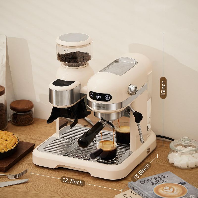 Photo 1 of **SEE NOTES** Neretva 20 Bar Espresso Coffee Machine with Grinder Steam Wand for Latte Espresso and Cappuccino, 58MM Portafilter Espresso Maker For Home Barista, 1350W Premium Italian High Pressure