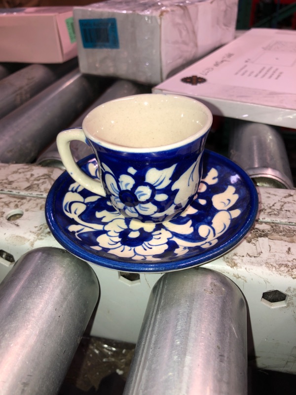 Photo 3 of (READ FULL POST) Blue Espresso Cup with Saucer (Set of 2)