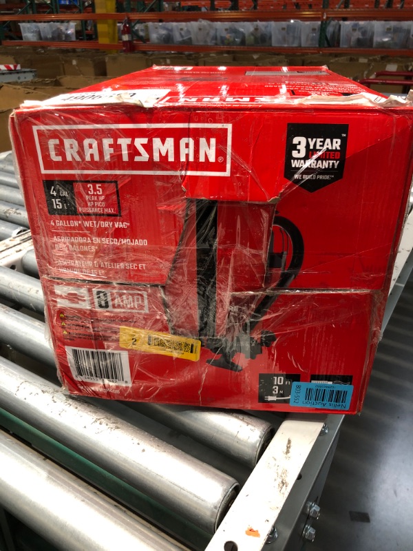 Photo 4 of ** NONREFUNDABLE**FOR PARTS OR REPAIRT**SEE NOTES**
CRAFTSMAN 4-Gallons 3.5-HP Corded Wet/Dry Shop Vacuum with Accessories Included
