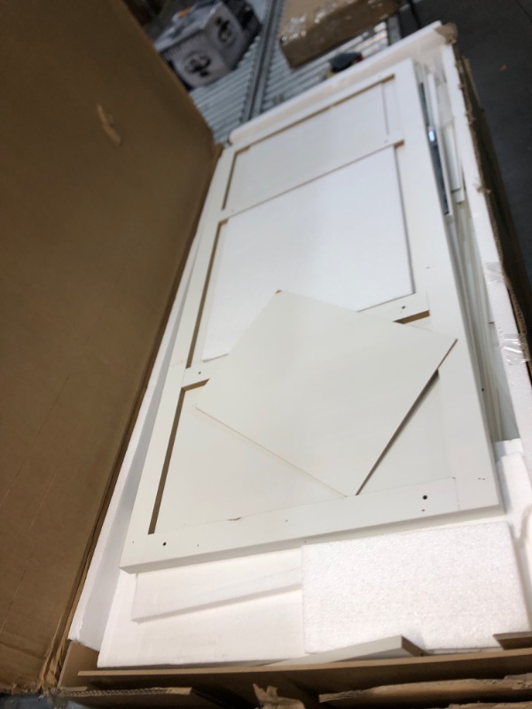 Photo 2 of 
White Modern Makeup Vanity Desk 9 Drawers Wood Dressing Table With 3 Mirrors, Hidden Storage Shelves, LED Bulb Lights
