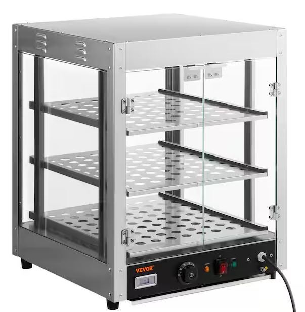 Photo 1 of 
VEVOR
Commercial Food Warmer Display 3 Tiers, 800W Pizza Warmer Countertop Pastry Warmer with Water Tray