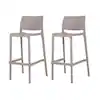 Photo 1 of 
Sensilla Taupe 40.60 in. Low Back Resin Stackable Bar Stool (Set of 2)
