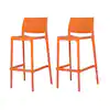 Photo 1 of 
Sensilla Orange 40.60 in. Low Back Resin Stackable Bar Stool (Set of 2)
Questions & An