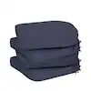 Photo 1 of 
Aoodor
21 in. x 21 in. Square Outdoor Dining Chair Seat Cushion Pads with Ties and Zipper in Navy Blue (4-Pack)