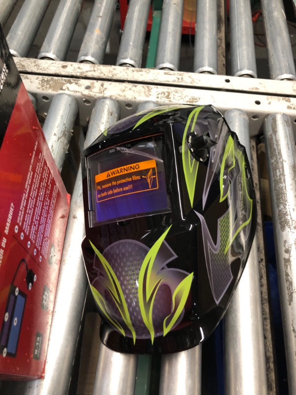 Photo 5 of ***USED - LIKELY MISSING PARTS - UNABLE TO VERIFY FUNCTIONALITY***
Lincoln Electric Auto-Darkening Welding Helmet with Variable Shade Lens No. 9-13 (1.73 x 3.82 in. Viewing Area), Galaxis Design