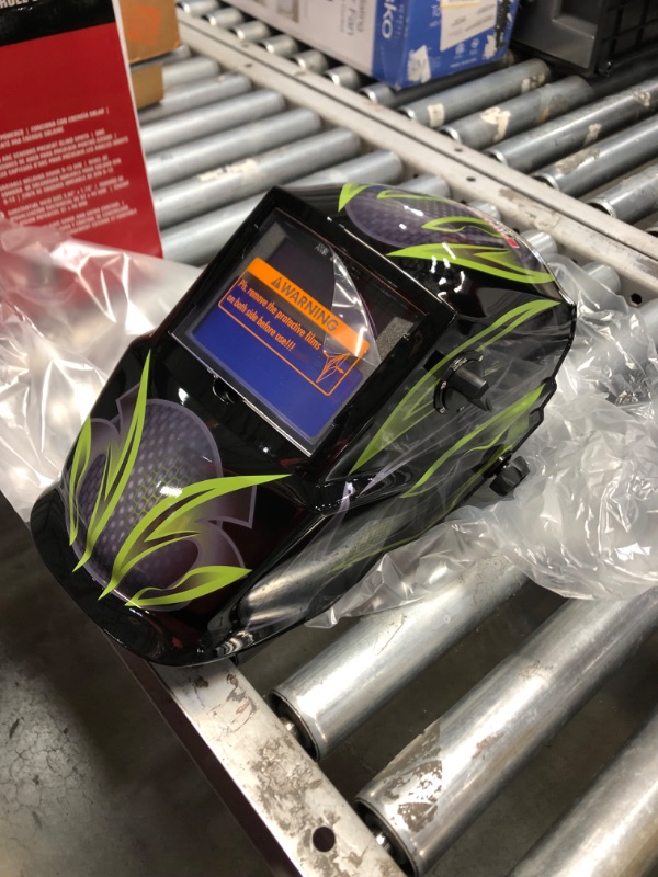 Photo 4 of ***USED - LIKELY MISSING PARTS - UNABLE TO VERIFY FUNCTIONALITY***
Lincoln Electric Auto-Darkening Welding Helmet with Variable Shade Lens No. 9-13 (1.73 x 3.82 in. Viewing Area), Galaxis Design