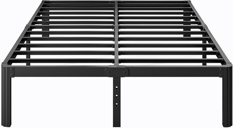 Photo 1 of 12 Inch High Platform Metal Queen Size Bed Frame, Queen Bed Frame no Box Spring Needed, Easy Assembly, Heavy Duty, Noise Free, Black
