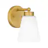 Photo 1 of 
Hampton Bay
Eastburn 1-Light Gold Wall Sconce with Frosted Glass Shade