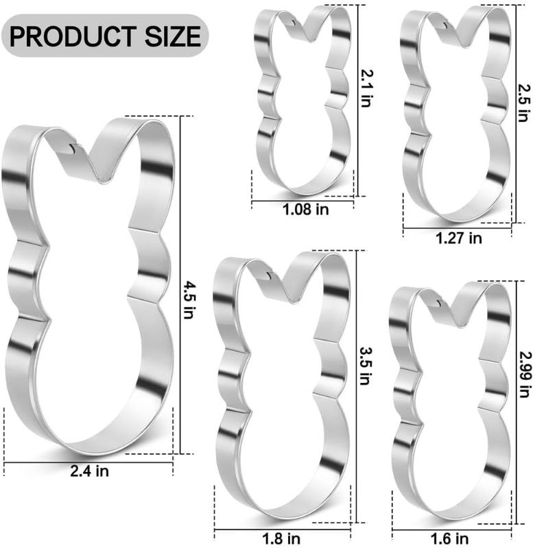 Photo 1 of 
Easter Bunny Cookie Cutter Set, 5 Pieces Easter Bunny Rabbite Cookie Cutter Set for Kids,Stainless Steel Easter Cookie Biscuit Cutter Shapes Holiday Themed...