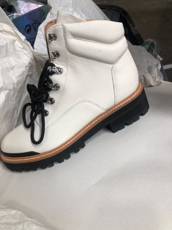 Photo 1 of ***USED**MARC FISHER Women's Nalina Shearling Trim Cold Weather Booties  8.5- 100% Exclusive WHITE