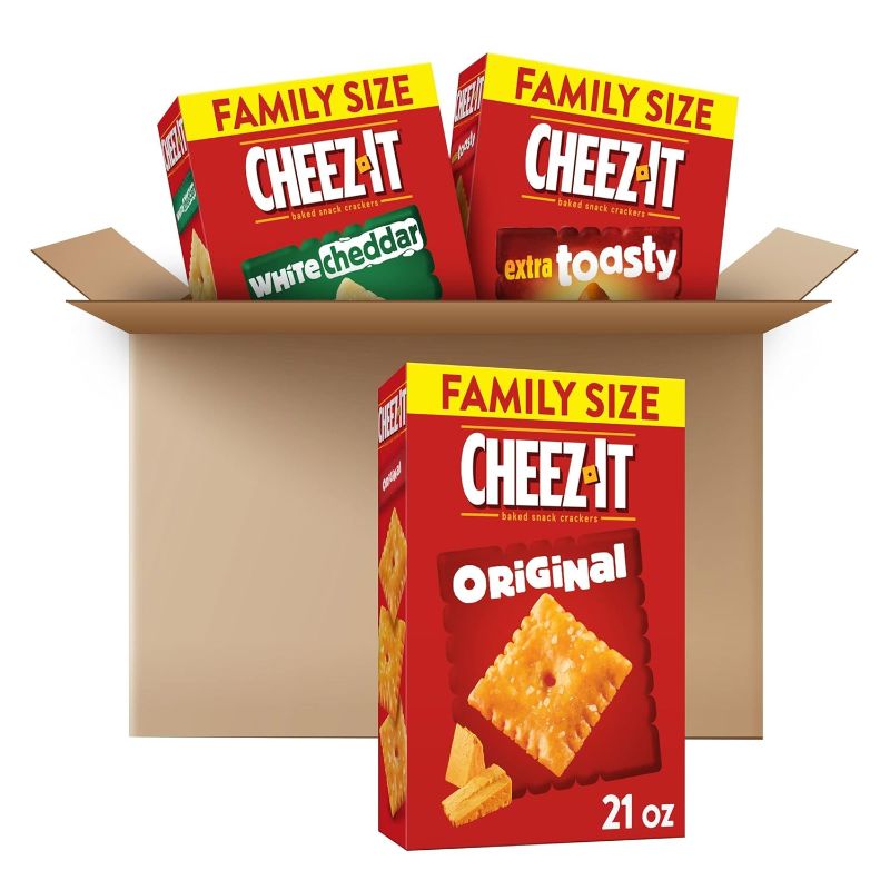 Photo 1 of 
Cheez-It Cheese Crackers, Baked Snack Crackers, Lunch Snacks, Family Size, Variety Pack (3 Boxes)