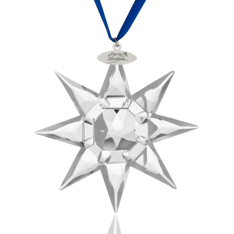 Photo 1 of  Annual Snowflake Crystal Christmas Ornaments Winter Star Crystal Pendant New Year Christmas Tree Decorations