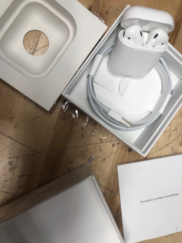 Photo 3 of **BRAND NEW OPENED TO VERIFY CONTENTS**
Apple AirPods (2nd Generation) Wireless Ear Buds, Bluetooth Headphones with Lightning Charging Case Included, Over 24 Hours of Battery Life, Effortless Setup for iPhone Without AppleCare+