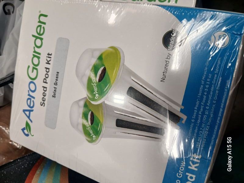 Photo 1 of Aerogarden Salad Greens Seed Pod Kit with Red and Green Leaf, Romaine and Butter Head Lettuce, Liquid Plant Food and Growing Guide (6-Pod) 6-pod Salad Greens