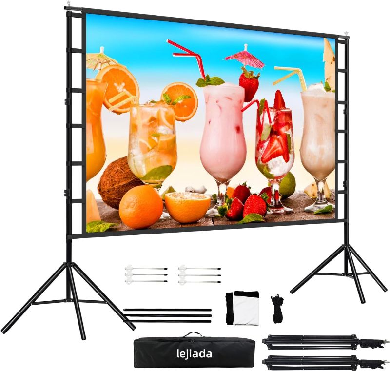 Photo 1 of *** MISSING COMPONENTS**
Projector Screen and Stand, 60'' Upgraded Large Projection Screen Anti Crease with Carry Bag for Party Home Movie Nights, Film Festivals, Business Presentations, Meetings,Outdoor
