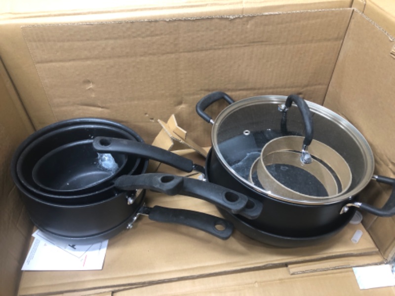 Photo 1 of  T-FAL 7 PIECE  PAN SET - BBLACK 