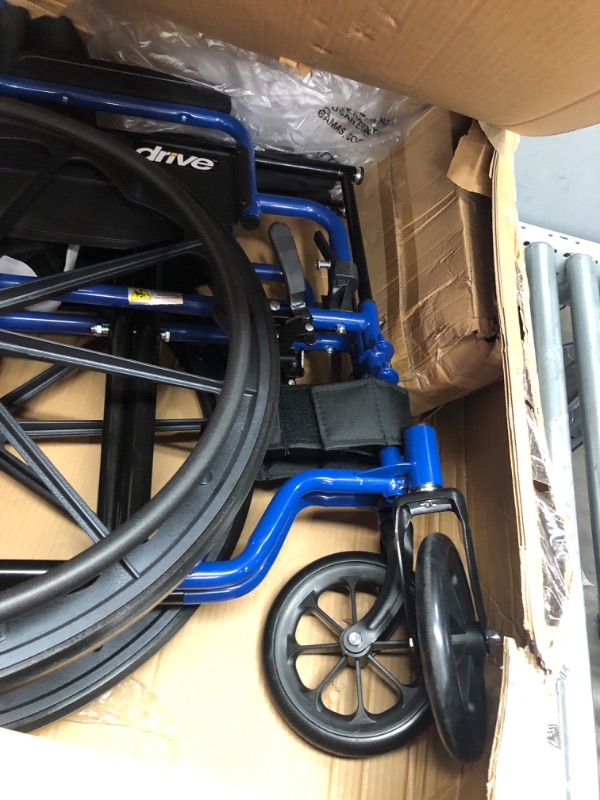 Photo 3 of **CUSHION NOT INCLUDED**  Drive Medical Blue Streak Ultra-Lightweight Wheelchair with Flip-Backs Arms & Swing-Away Footrests & 14886 Skin Protection Gel "E" Wheelchair Seat Cushion 18 Inch Swing Away Footrests+ Cushion