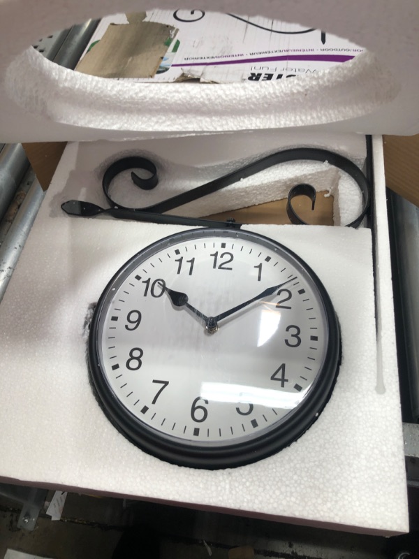 Photo 2 of **NONREFUNDABLE**FOR PARTS OR REPAIR**SEE NOTES**
Poolmaster 52608 Dual Sided Hanging Indoor Clock or Outdoor Clock, Black Medium