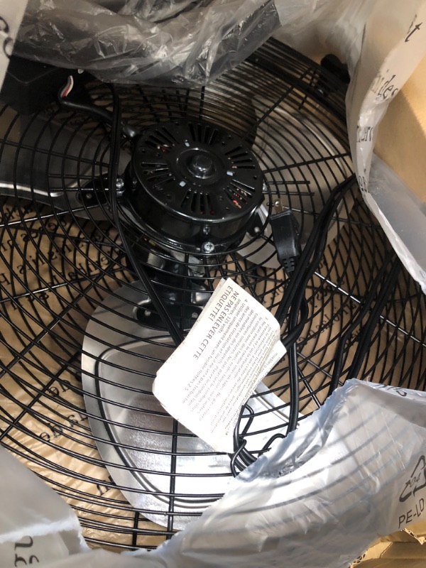 Photo 2 of ***USED - DOESN'T POWER ON - UNABLE TO TROUBLESHOOT - MISSING HARDWARE***
Amazon Basics 20-Inch High-Velocity Industrial Fan with 3 Speeds, Durable Metal Construction and Aluminum Blades, Ideal for Industrial & Commercial Spaces, 125 Watts, Black, 9.45"D 