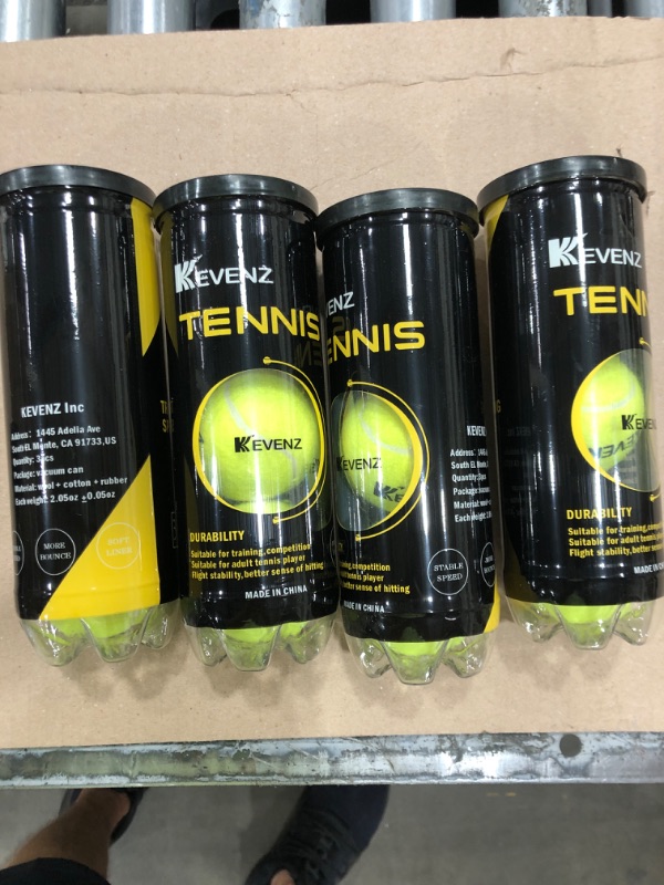 Photo 2 of 
KEVENZ Professional Tennis Balls, Highly Elasticity, More Durable, for Competiton and Training, Pack of 12
Color:Green-4Cans, 12 Balls