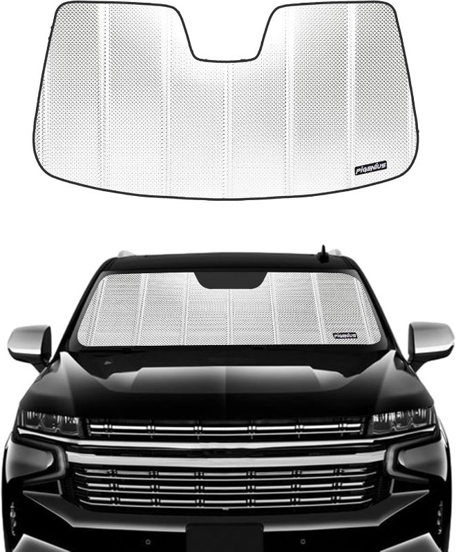 Photo 1 of 
Pigenius Windshield Sun Shade for 2021-2024 Chevrolet Suburban/Tahoe, 2021-2023 GMC Yukon/Yukon XL/Cadillac Escalade/Escalade ESV. 2024 Upgrade Reflective...
Size:2021-2024