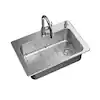 Photo 1 of 33 in. Drop-In Single Bowl 18 Gauge Stainless Steel Kitchen Sink with Pull-Down Faucet