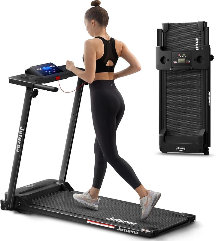 Photo 1 of 
Juturna Portable Folding Treadmill, 3.0 HP Foldable Compact Treadmill for Home Office with 300 LBS Capacity, Walking Running Exercise Treadmill with LED...
Color:Black