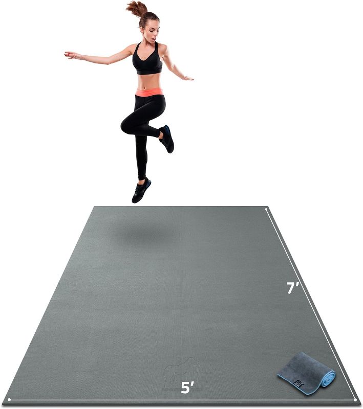 Photo 1 of 
Gorilla Mats Premium Large Exercise Mat – 7' x 5' x 1/4" Ultra Durable, Non-Slip, Workout Mat for Instant Home Gym Flooring – Works Great on Any...