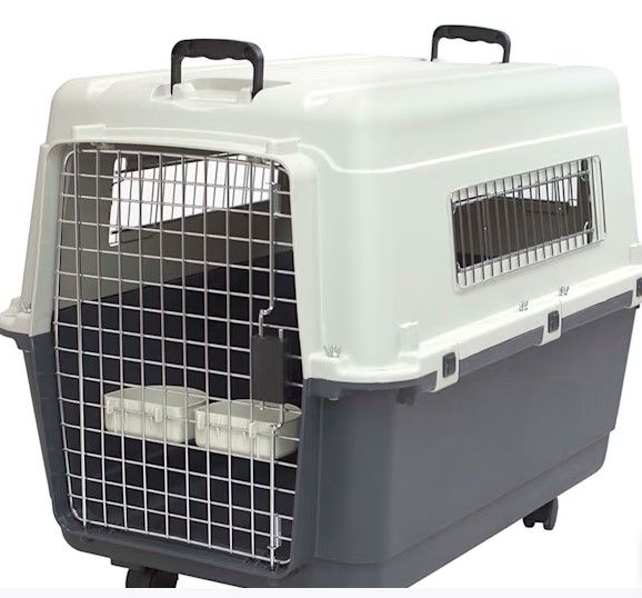 Photo 1 of 
SportPet Designs Plastic Kennels Rolling Plastic Airline Approved Wire Door Travel Dog Crate, X-Large, Gray
Style:X-Large