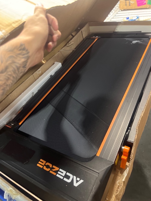 Photo 3 of 2 in 1 Folding Treadmills for Home, Under Desk Treadmill with 12 HIIT Modes, Workout APPs and Touch Screen, 2.5HP Walking Treadmill for Home Office, 300lbs Capacity, Installation-free Orange Upgrade