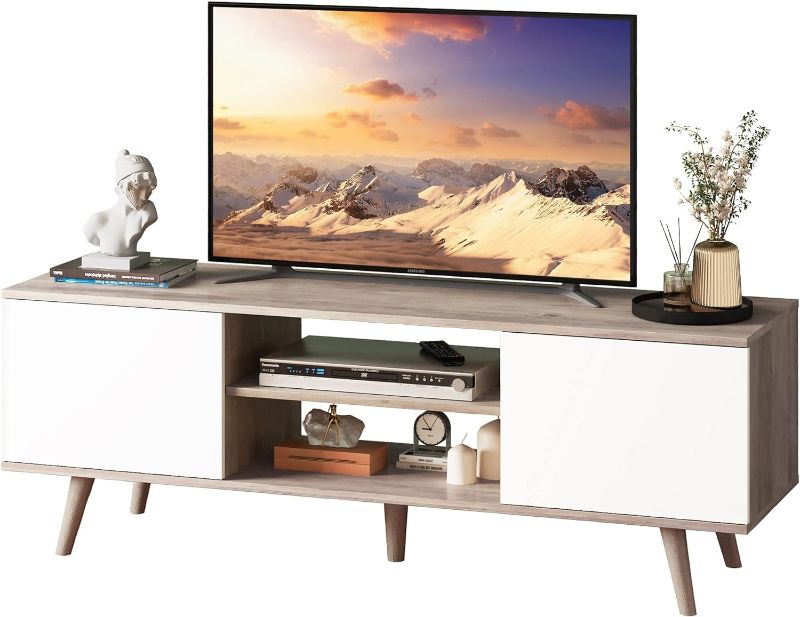 Photo 1 of 
WLIVE TV Stand for 55 60 inch TV, Boho Entertainment Center with Storage Cabinets, TV Console for Living Room Decor, Greige White
Size:TVs up to 32-60"
Color:Greige
