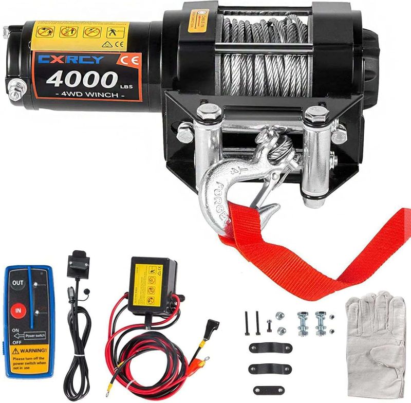 Photo 1 of 
CXRCY 12V 20000 lbs Electric Winch Kits with 3/16"(4.7mm) Diameter x 32.8'(10m) Length Steel Rope Jeep and SUV Winch for Towing Off Road Trailer with...
Color:20000LB for Jeep and SUV