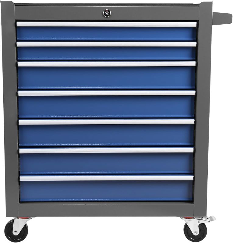 Photo 1 of 
Rolling Tool Chest, 7 Drawers Rolling Tool Chest with Wheels, Portable Rolling Tool Box on Wheels, Tool Chest Organizer for Garage, Workshop, Home Crafts...
Color:Blue